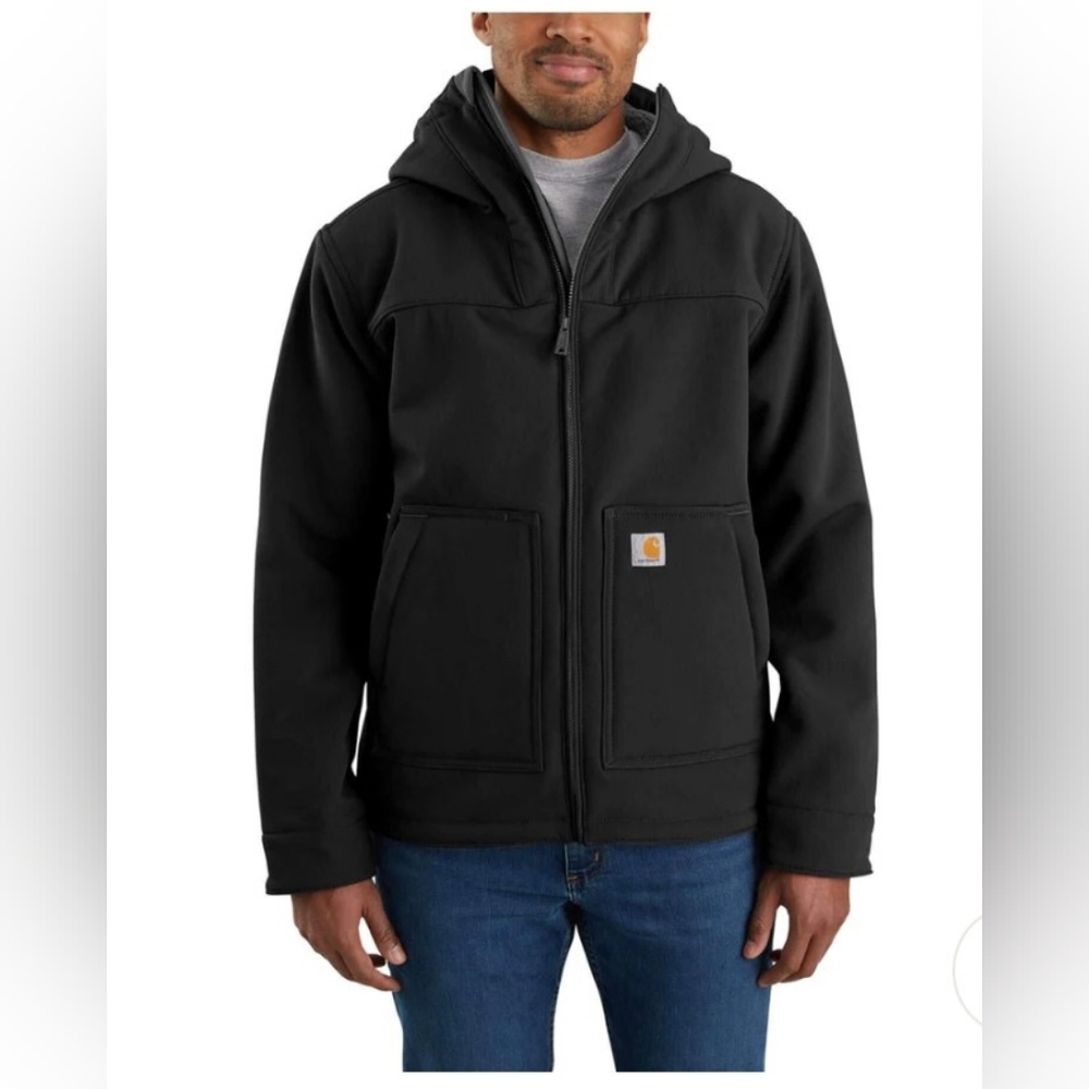 Carhartt Men's Super Deluxe Relax Fit Sherpa Lined Jacket in Black